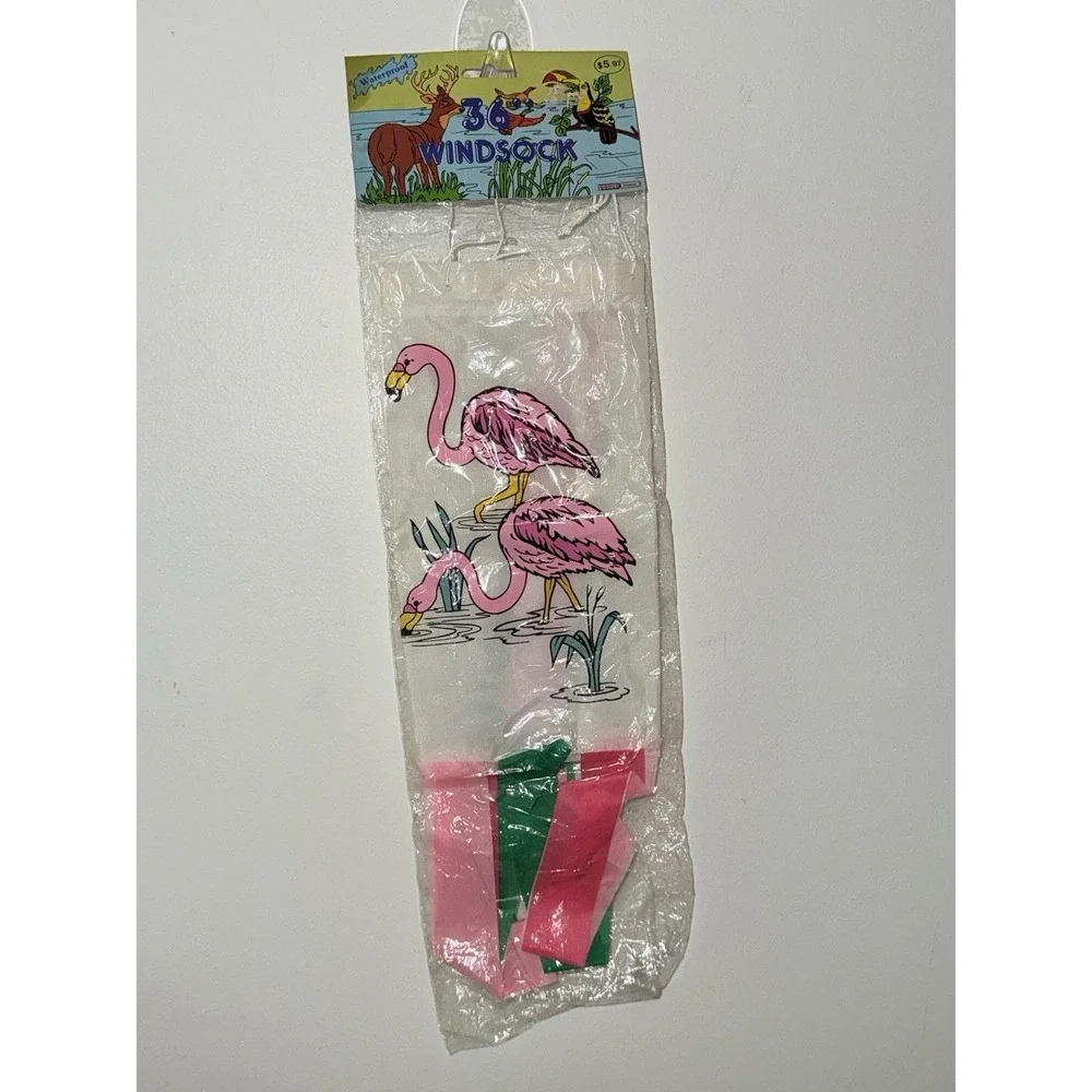 Vintage 1990s Loomco Flamingo Windsock 36
